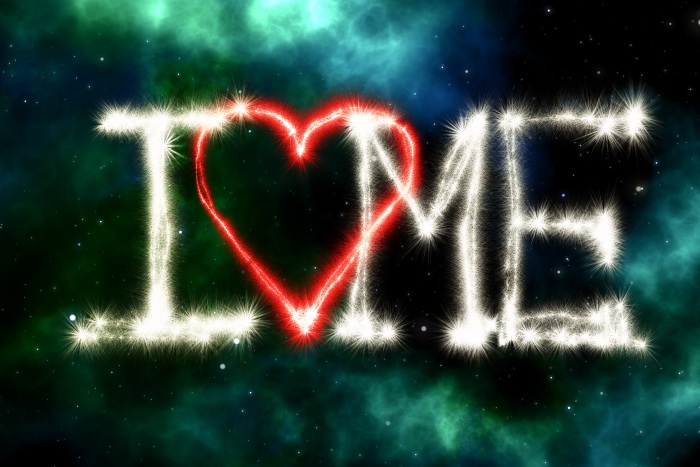 I Love Me on an outerspace background