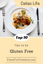 Pinterest mini image - 10 tips to go gluten free diet with a fancy chicken dish