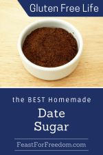 Pinterest mini image - Homemade date sugar in a small bowl