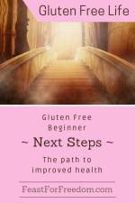 Pinterest mini image - Gluten free beginner next steps, the path to improved health with a  path in a fantasy forest