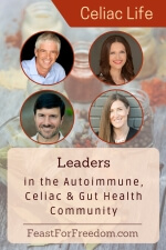 Pinterest mini image - Leaders in the autoimmune, Celiac and gut health community with photos on a faded background with spice jars