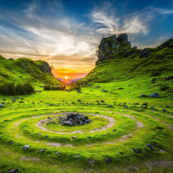 Ancient stone circle field