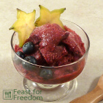 Berry sorbet in a small dish