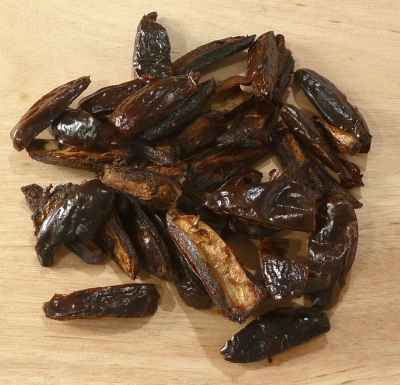 Roasted dates on a cutting board