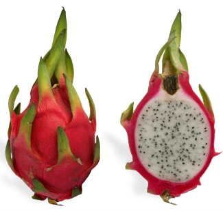 Red Dragon Fruit, showing white center