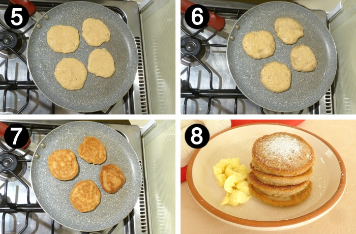 How to make grain free pancakes how to steps 5 to 8