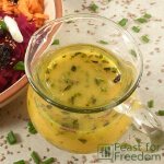 Honey mustard dressing in a jug
