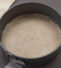 Gingerbread gluten free pie crust in a springform pan